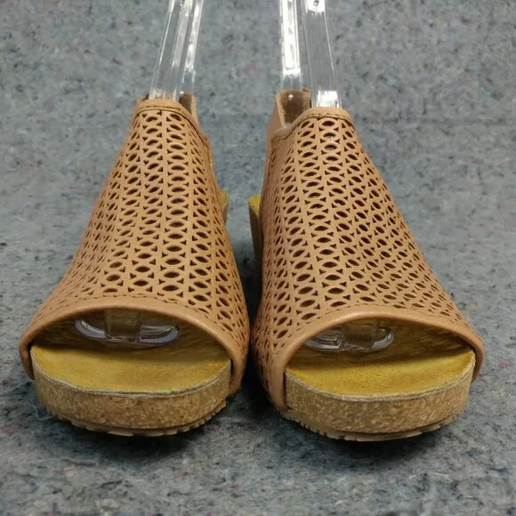 Eric Michael Wedge Sandals Womens 36 EU Phoebe Cork Heel Slingback Slip On Taupe - Picture 6 of 11